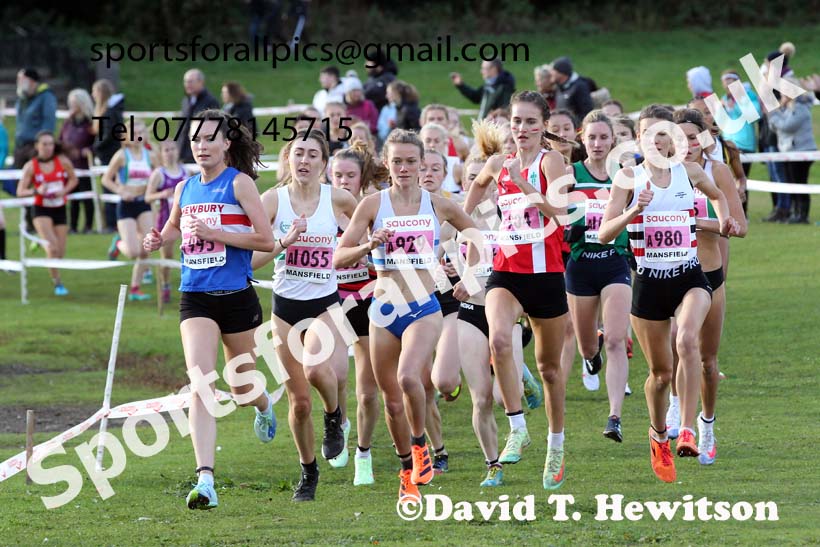 Senior womens 2021 National Cross Country Relays, Berry Hill Park, Mansfield. Photo: David T. Hewitson/Sports for All Pics